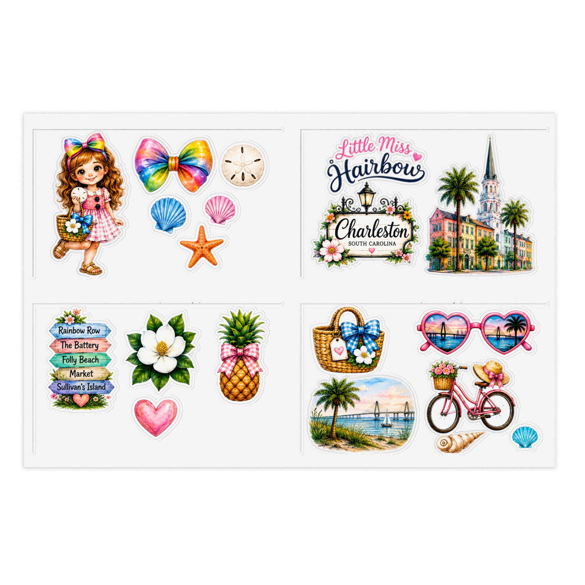 Little Miss Hairbow Charleston Stickers