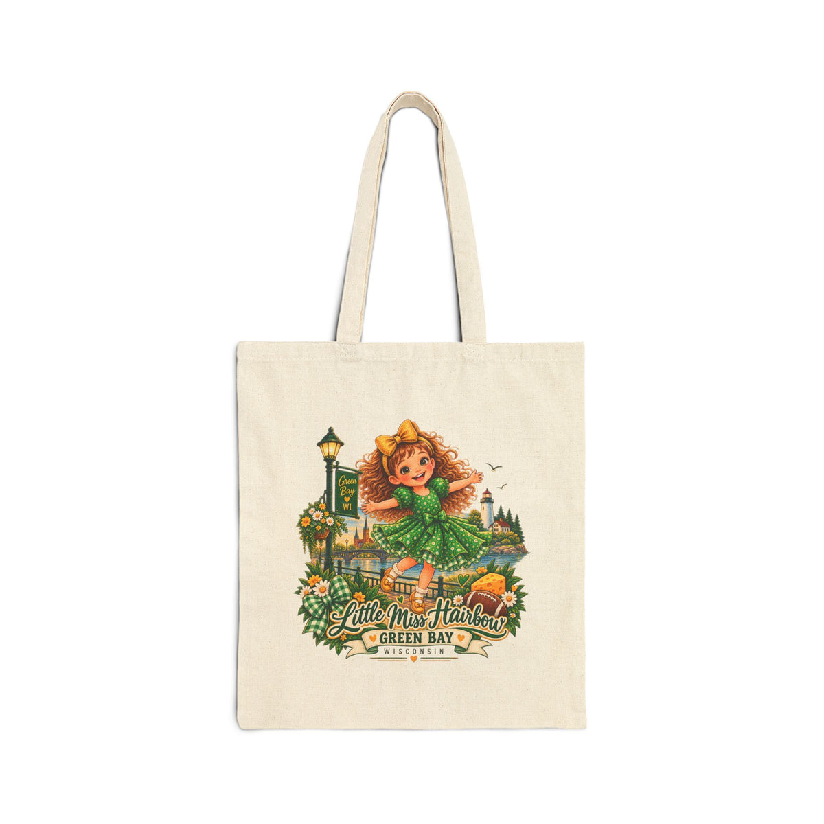 Little Miss Hairbow Goes to Green Bay tote