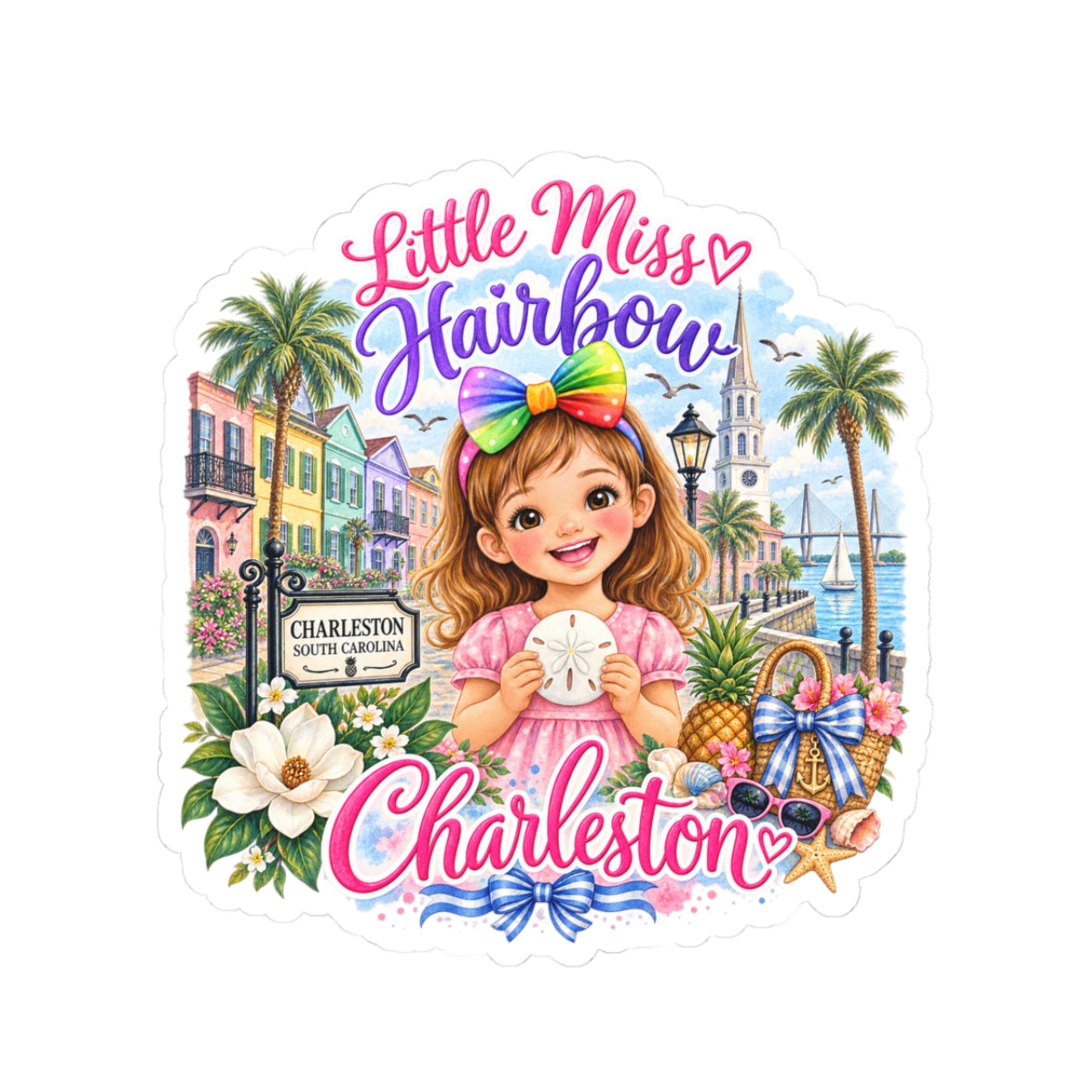 Little Miss Hairbow Charleston sticker