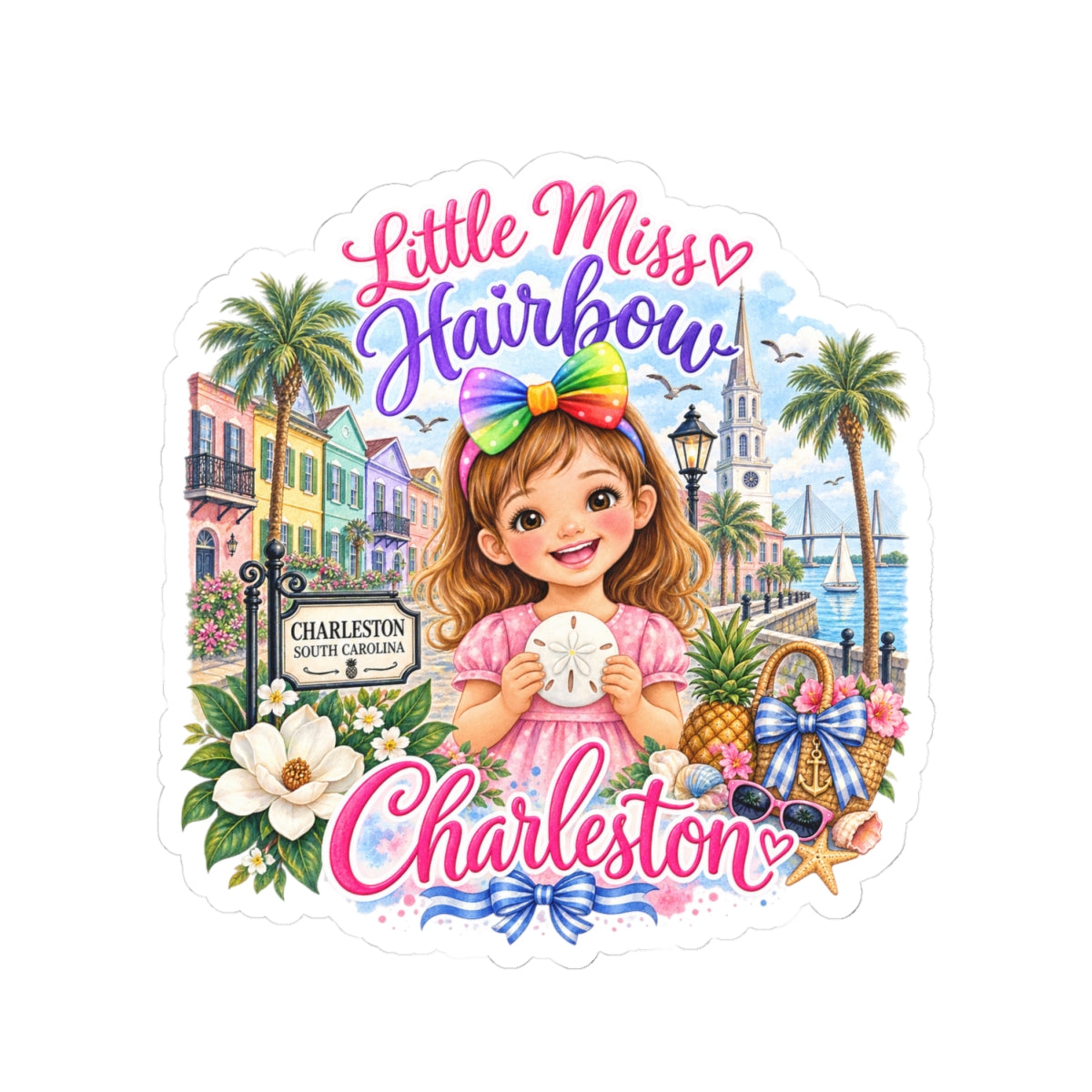 Little Miss Hairbow Charleston sticker