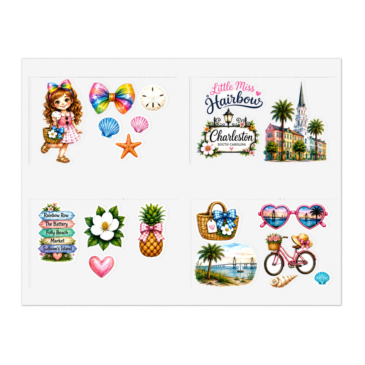Little Miss Hairbow Charleston Stickers